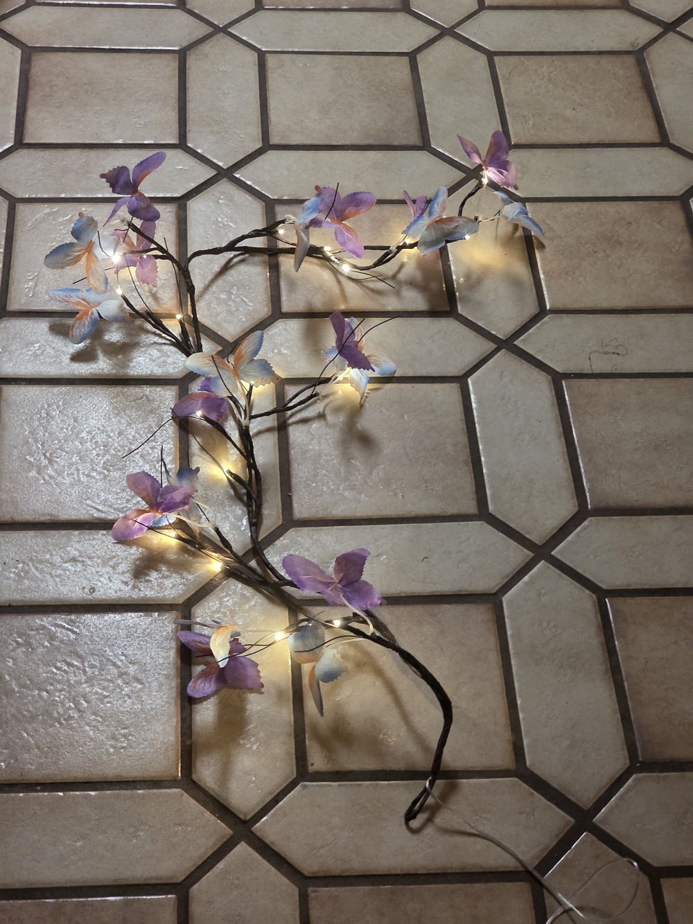 Purple LED Butterfly String Lights Usb. - Picture 6 of 7